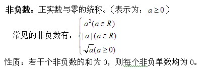 知识点复习莆田中考数学知识点非负数_