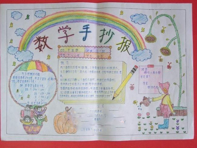 七年级暑假数学手抄报内容