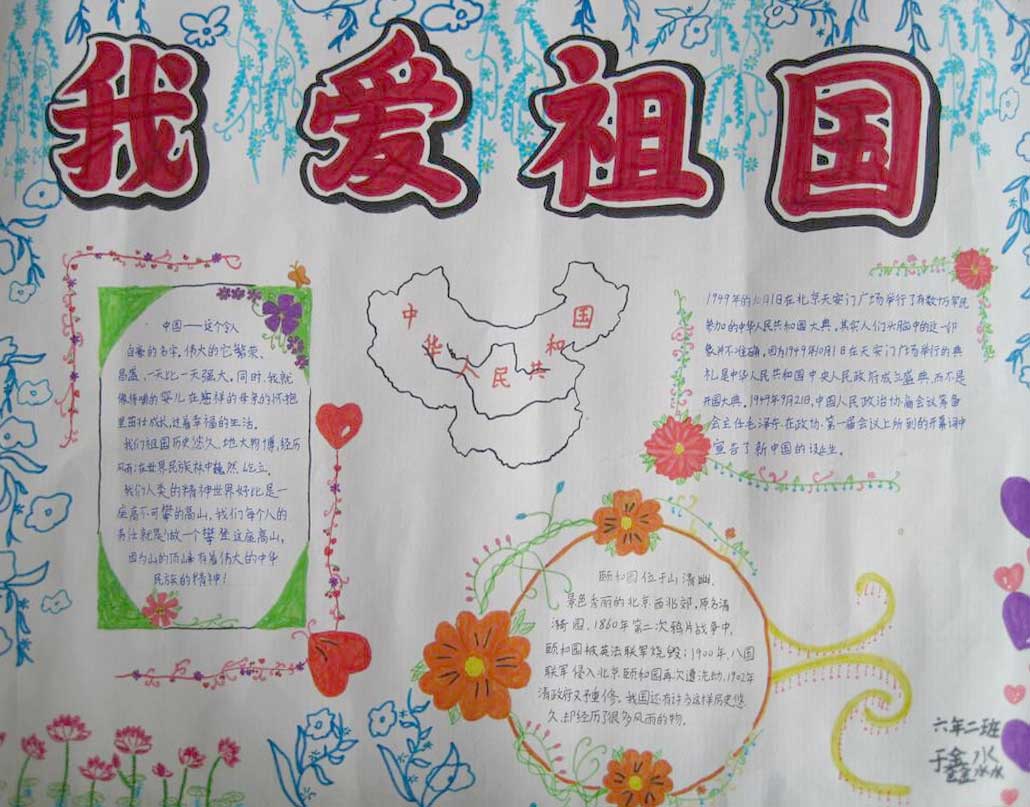 歌颂祖国手抄报简笔画