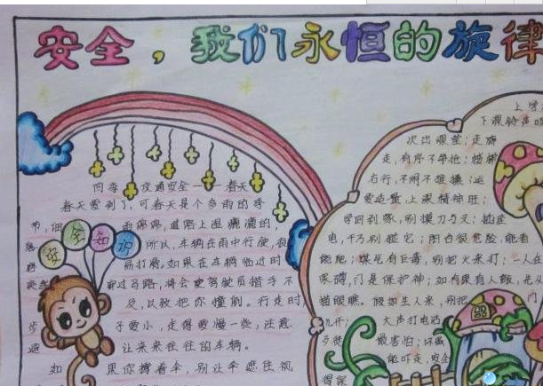 小学生安全手抄报:安全,我们永恒的旋律_小学