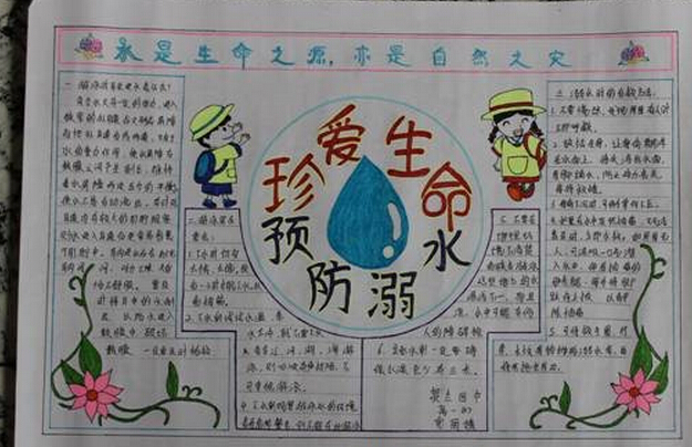小学生珍爱生命预防溺水手抄报_小学生手抄报