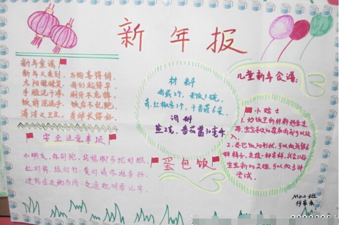 新年的手抄报花边设计:新年报
