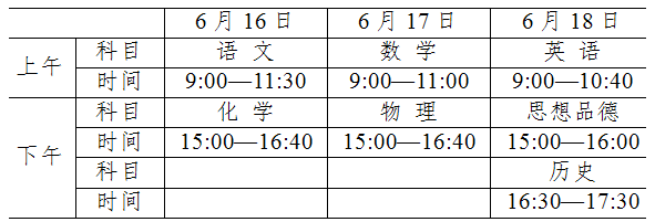 2016年浙江省扬州中考时间:6月16日-18日_浙江中考时间