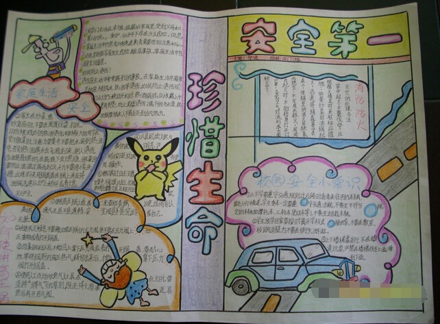 精选安全的手抄报图片:安全你我他