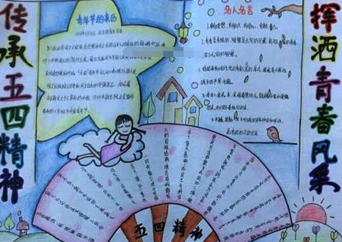 2016年五四青年节手抄报素材:传承五四精神