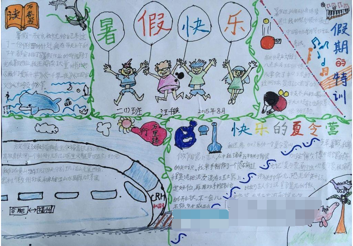 有关小学生快乐的暑假手抄报:假期特刊