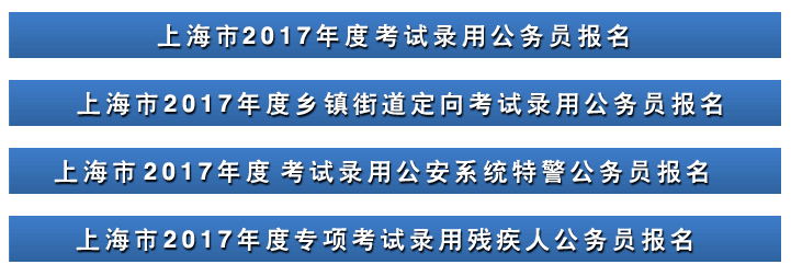 2017上海公务员考试职位报名入口及调剂报名