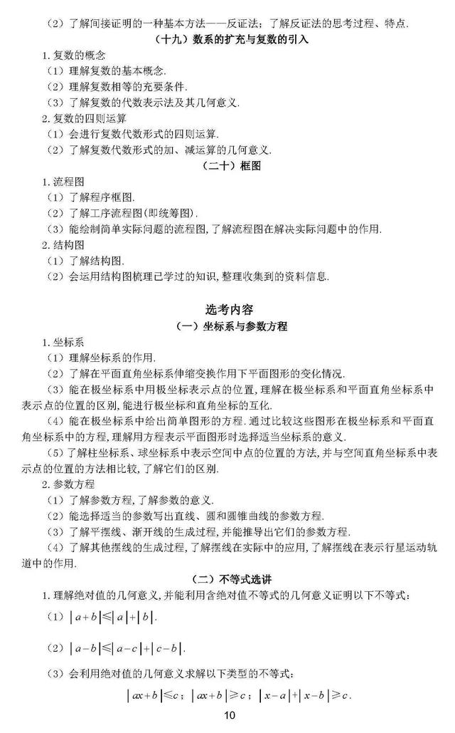 2018年高考数学考试大纲公布(文科)